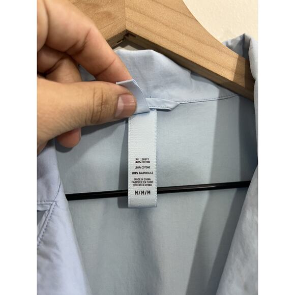 SKIMS Cotton Poplin Sleep Shirt Spa Button Up Long Sleeve M Pajama Minimalist - Picture 8 of 16